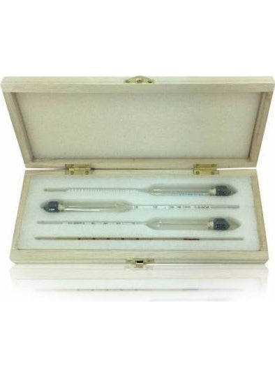 Metus Alcohol Meter Set of 3 0-40-70-100 with Wooden Box  - Image 2