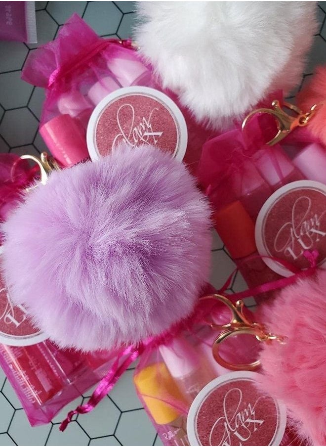 Glam Lux mystery bundle lip loss set of 4 lip gloss, lip stains, lippies, lipstick, lip polish girls/women lip gloss gift sets & pompom keychain  - Image 4
