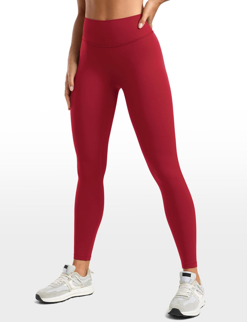 INGIA Womens High Waisted No Front Seam Lounge Yoga Legging 25" Workout Tummy Control Gym Yoga Pants Cerise X-Small - Image 4
