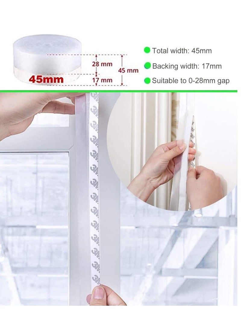 TYCOM Silicone Seal Strip and Weather Stripping with Self Adhesive for Bottom of Door Draft Stopper 3M Weather Stripping Door Bottom Gap Replacement Strip Roll Soundproof 45MM - Image 5