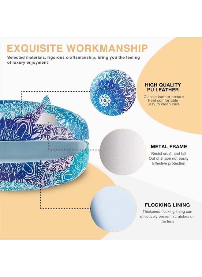 molshine - Hard Shell Sunglasses Case,Large Glasses Case for Women Men Oversized Sunglass Eyeglasses (Mandala) - Image 1