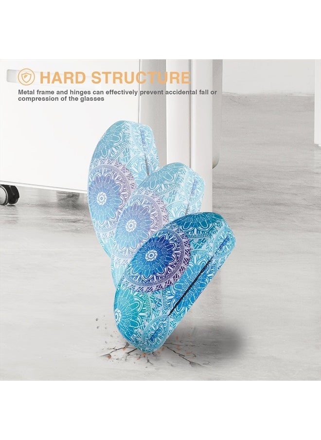 molshine - Hard Shell Sunglasses Case,Large Glasses Case for Women Men Oversized Sunglass Eyeglasses (Mandala) - Image 1