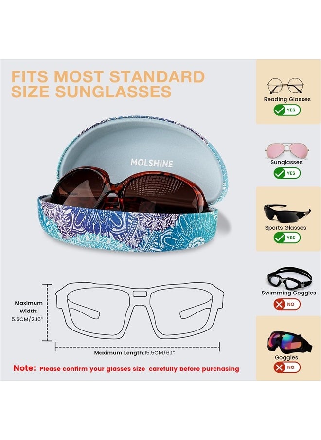 molshine - Hard Shell Sunglasses Case,Large Glasses Case for Women Men Oversized Sunglass Eyeglasses (Mandala) - Image 1