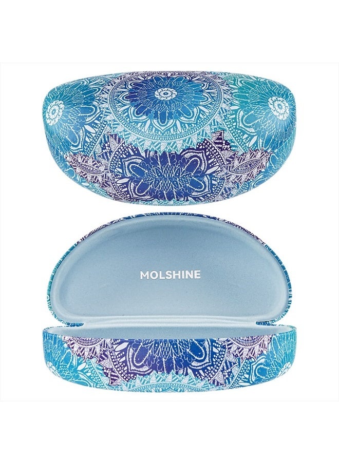 molshine - Hard Shell Sunglasses Case,Large Glasses Case for Women Men Oversized Sunglass Eyeglasses (Mandala) - Image 1