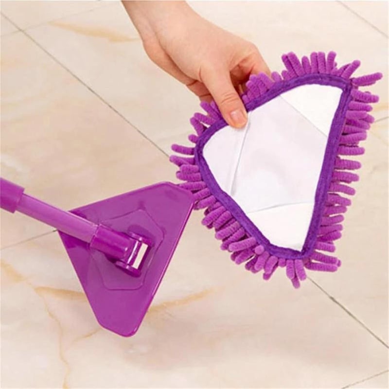 woobles 360° Rotatable Adjustable Cleaning Mop, Extendable Wall Cleaning Mop, Multifunctional Dust & Wet Cleaner Mop Household Telescoping Handle Rotating Mop for Floor Window Wall (1 Set) 1 Set - Image 4