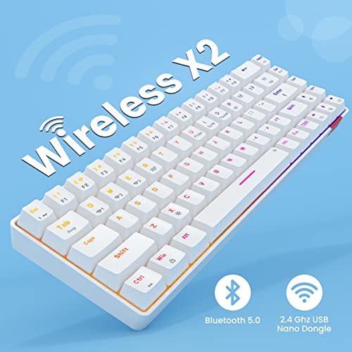 Portronics Hydra 10 Mechanical Wireless Gaming Keyboard with Bluetooth 5.3 + 2.4 GHz, RGB Lights 16.8 Million Colors, Type C Charging, Compatible with PCs, Smartphones and Tablets(Blue) - Image 2