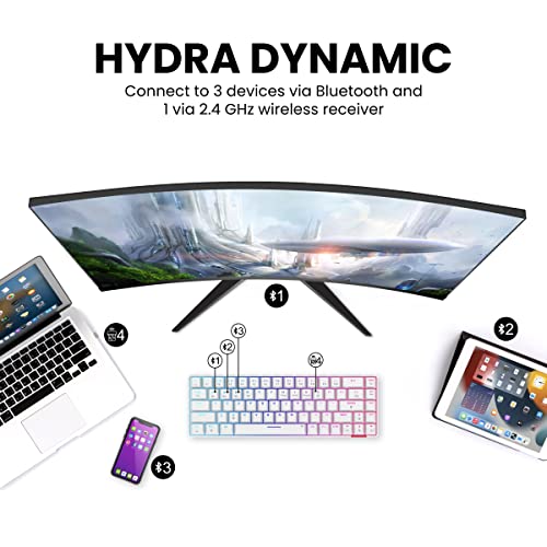 Portronics Hydra 10 Mechanical Wireless Gaming Keyboard with Bluetooth 5.3 + 2.4 GHz, RGB Lights 16.8 Million Colors, Type C Charging, Compatible with PCs, Smartphones and Tablets(Blue) - Image 4