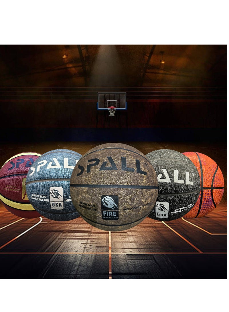 Spall Basketball Size 7 Indoor/Outdoor Official Regulation Size Streetball Rubber Basketball Deep Channel Construction Made For Unisex Men And Women Youth And Adult For Professional Training And Games - Image 5