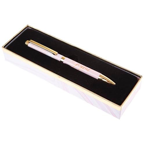Graphique Fashion Pen, 5.5" Refillable Black Ink Ballpoint Pink w/Be Joyful Quote & Matching Gift Box, Makes a Beautiful, Unique Gift - Image 2