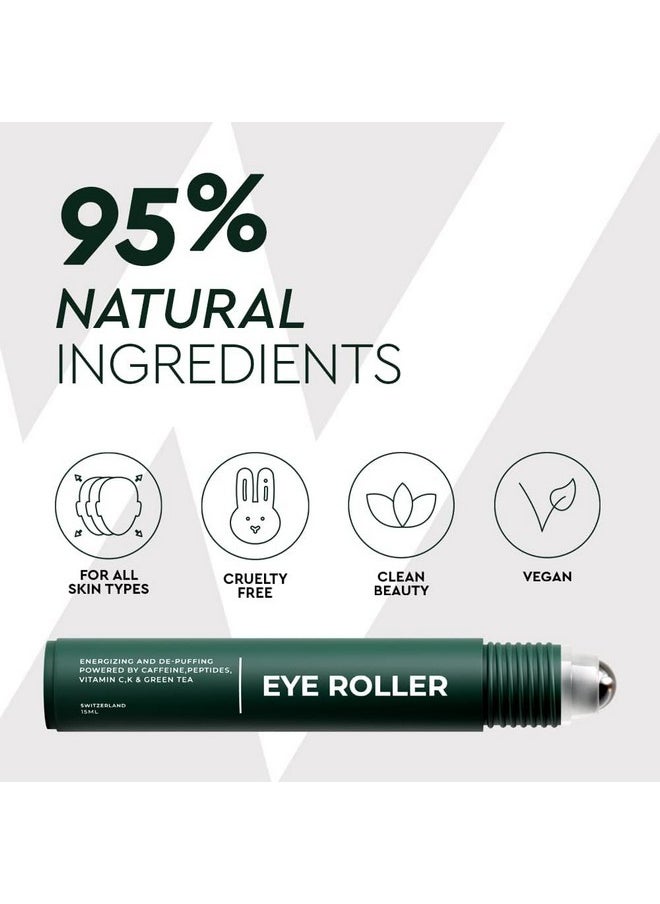 The Wolf Project Wolf Project Under Eye Roller - Korean Beauty, With Caffeine, Vitamin C And Peptides - Energizing Serum For Dark Circles And Puffiness, Fine Lines, Wrinkles - Gel-Based Brightening Cream  - Image 3