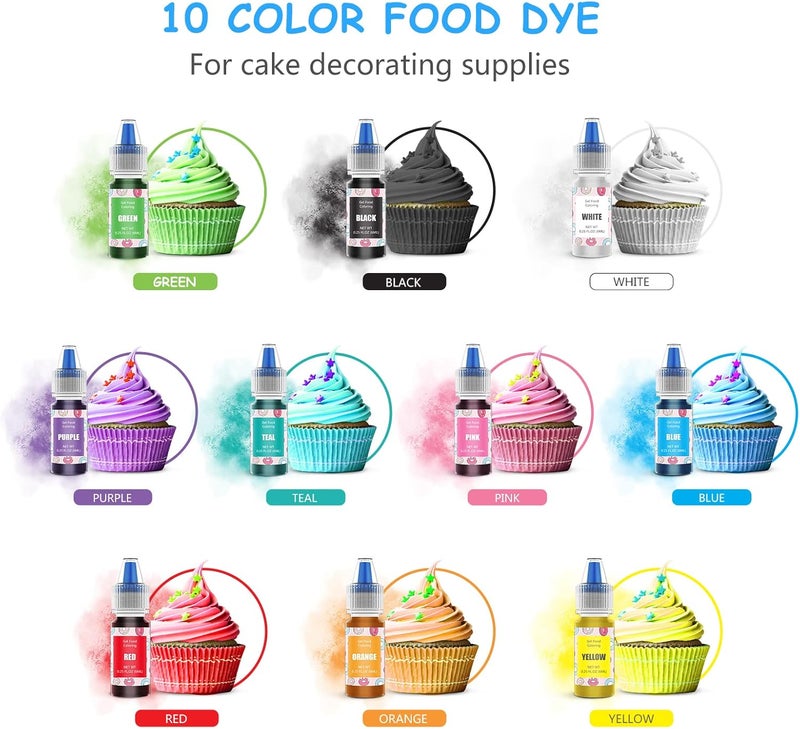 Jelife Gel Food Coloring Set - 10 Vibrant Colors - Image 2