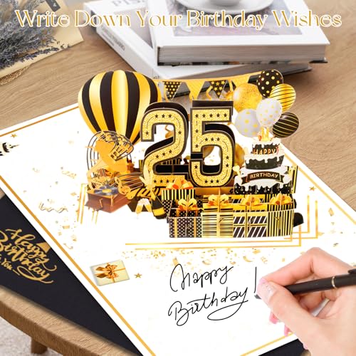 OLOSONG 25th Birthday Cards for Men Women, 3D Pop Up 25th Birthday Gift Ideas for Him Her, Funny 25 Year Old Birthday Decorations for Wife Husband Friends Sister Son Daughter, Jumbo Back In 2001 - Image 5