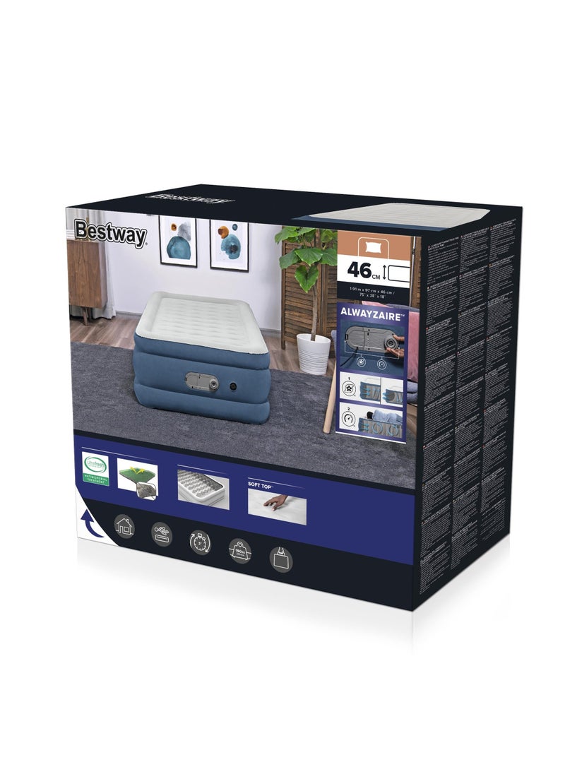 Bestway - Bestway AlwayzAire Air Mattress Twin Built-in Dual Pump 1.91m x 97cm x 46cm #6713P - Image 1