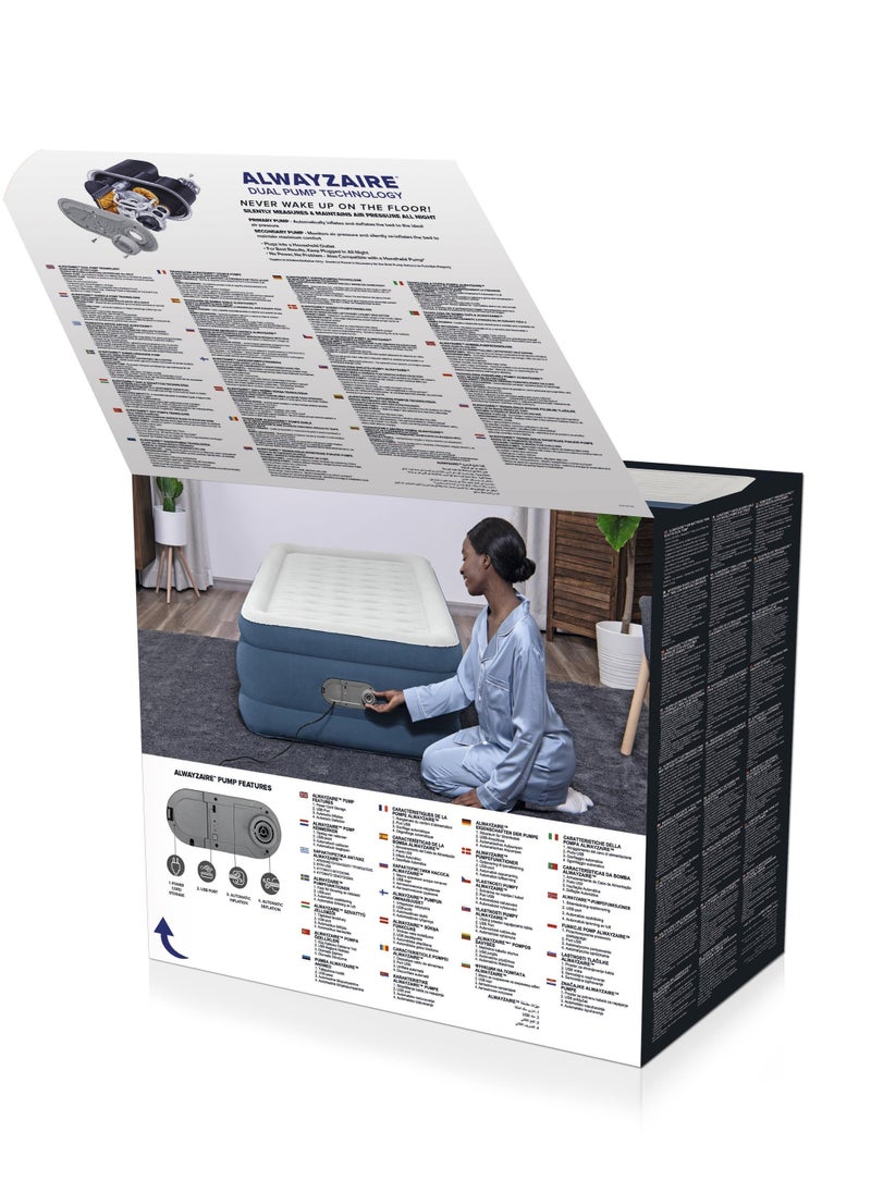 Bestway - Bestway AlwayzAire Air Mattress Twin Built-in Dual Pump 1.91m x 97cm x 46cm #6713P - Image 1