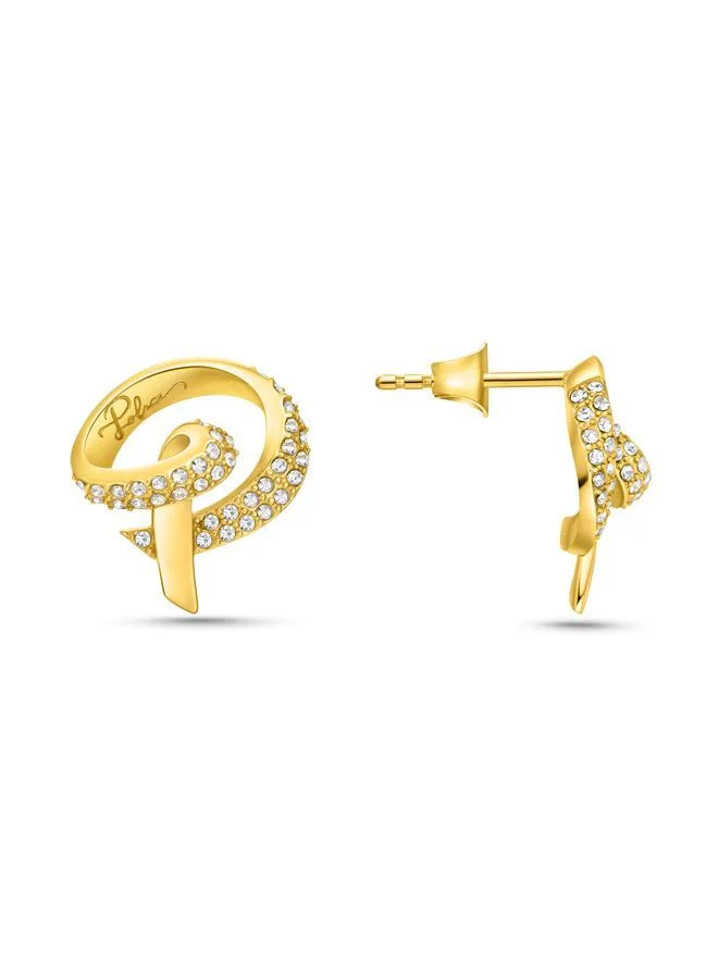 Police Flake Earring for Women Gold Plating