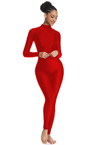 OVIGILY Adult High Neck Long Sleeve Dance Unitard for Women Bodysuits Full Body Leotard Spandex Catsuit - Image 5