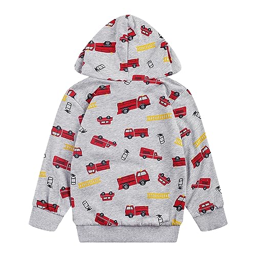 NUBEEHOHO Toddler Boy Sweatshirt Kid Fire Truck Gray Hoodie Long Sleeve Shirt Winter Clothes Cotton Outerwear 5T/8223 - Image 2