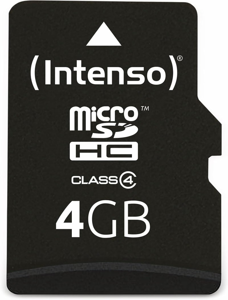 Intenso Microsdhc Memory Card, Class 4, 4 GB, Black - Image 1