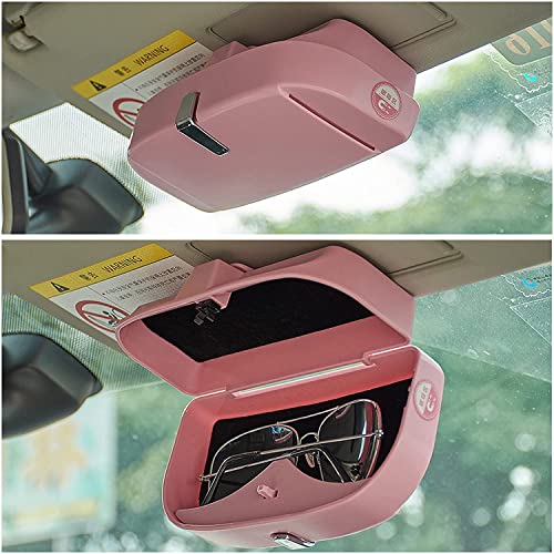 AUGEN Multi-Function Big Face Sunglasses Frame Car Glasses Case Sun Visor Clip Holder Eyeglasses Glasses Case Storage Box Accessories (Pink) - Image 4