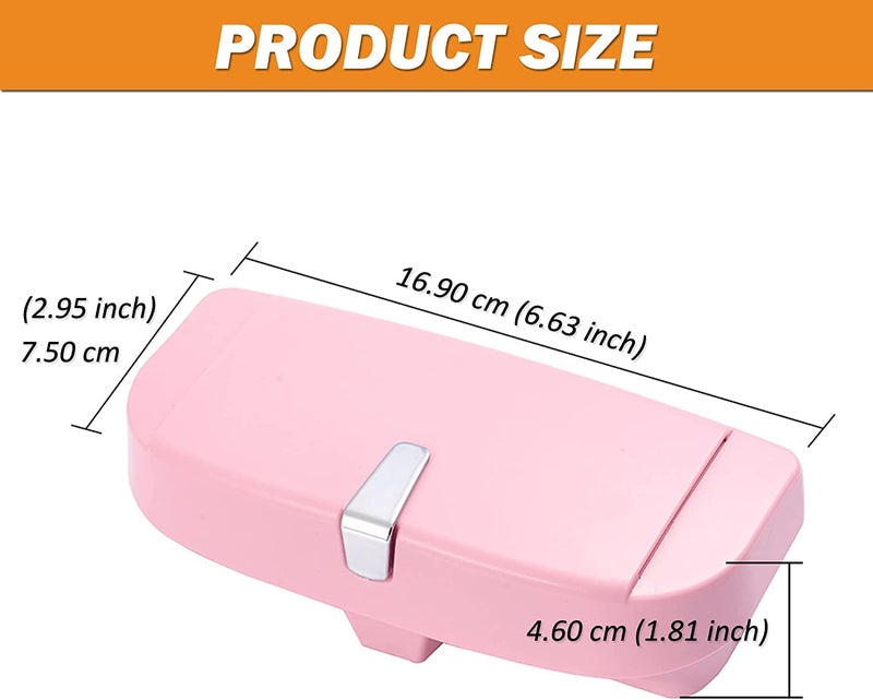 AUGEN Multi-Function Big Face Sunglasses Frame Car Glasses Case Sun Visor Clip Holder Eyeglasses Glasses Case Storage Box Accessories (Pink) - Image 2