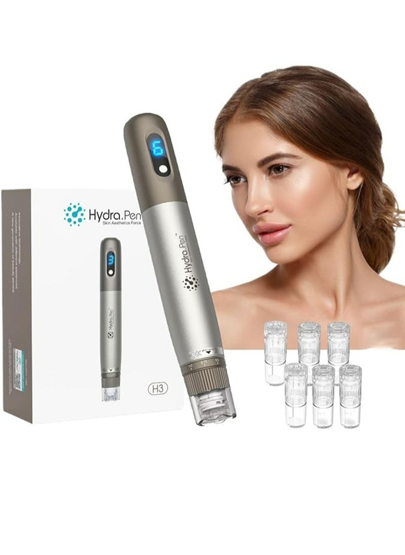 Hydra. Pen Dr.Pen H3 Hydra Pen Microneedling Pen: Professional Automatic Serum Wireless Microneedling with 6 Cartridges - Skin Pen for Face & Body & Hair Growth  - Image 1