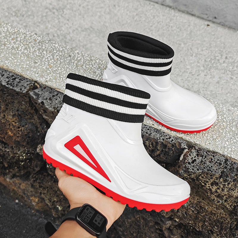 Fashion Motorcycle Style Cool Children'S Rain Boots Outdoor Wear Versatile Comfortable Parent-Child Shoes Outdoor Camping Waterproof Shoes Men And Women - Image 1