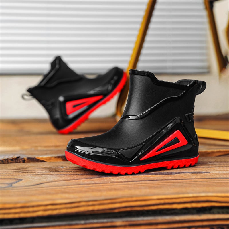 Fashion Motorcycle Style Cool Children'S Rain Boots Outdoor Wear Versatile Comfortable Parent-Child Shoes Outdoor Camping Waterproof Shoes Men And Women - Image 2