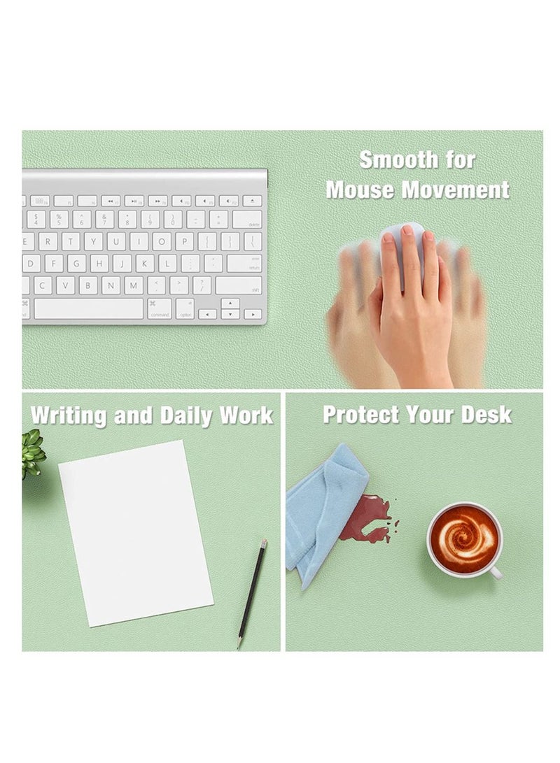 SYOSI Desk Pad, PU Leather Mouse pad Desk mat, Microfiber Desk pad Mouse pad, Waterproof Desk Mat for Desktop, Laptop Keyboard Mat, Non-Slip Desk Writing Pad for Office, Lake Green (11.8''X23.6'') - Image 4