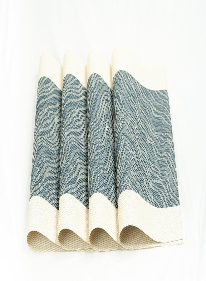 Lellow Woven Vinyl Stylish Washable Dining Table Placemats - (Anchor Grey, Pack of 12) - Image 2