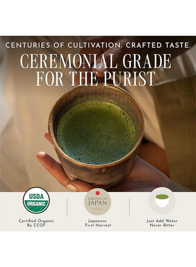 لوميفيتا Lumivita Matcha Organic Ceremonial Grade Matcha Powder - الشاي الأخضر الياباني للخبز والصمغ واللاتيس والعناية بالبشرة ، 50 غرام (حزمة من 1) - Image 4