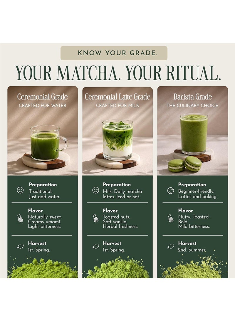 لوميفيتا Lumivita Matcha Organic Ceremonial Grade Matcha Powder - الشاي الأخضر الياباني للخبز والصمغ واللاتيس والعناية بالبشرة ، 50 غرام (حزمة من 1) - Image 5
