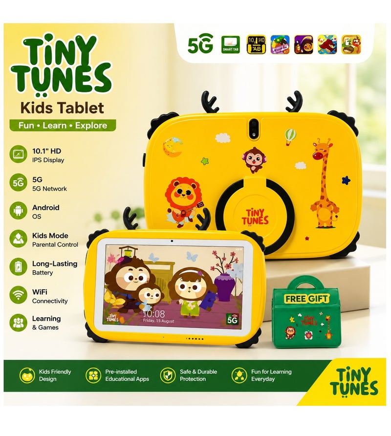 Tiny Tunes TS106 Smart Kids Tablet 10-inch Display 5G Cloth Pouches and Case - Image 2