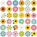 Saillong 36 Pcs Daisy Diamond Painting Sticker 5d DIY Diamond Sticker Sunflower Painting Creative Decals Resin Flower Rhinestone Gem Art Kits for Refrigerator Home Crafts Adults Summer Gift Decor - Image 2