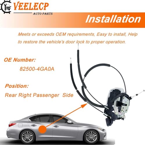 VEELECP Door Lock Actuator Compatible with 2014-2020 Q50 Rear Right Passenger Side - Image 5