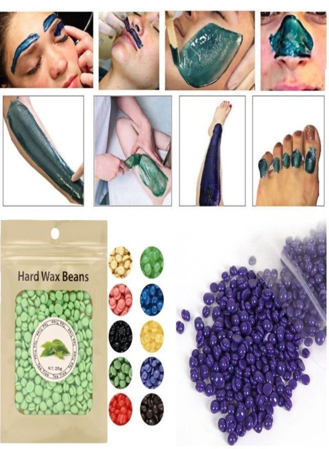 AROAQ Hair Removal Wax Hard Wax Bean Hot Film Wax Beads for Removing Excess Hair on Legs and Other Body Parts (Pack of 10, Each 25g) - Image 2