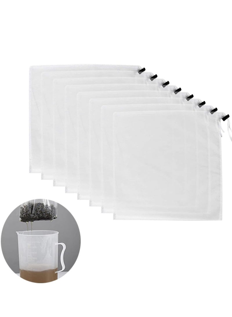 SYOSI Nylon Straining Bag, Reusable Cold Brew Coffee Cheese Cloths Strainer, Fine Mesh Food Strainer Bag, Strain Tea Pulp Juice Food Nut Milk Filter Bag(15.7” x 15.7”, 8 Packs)  - Image 1