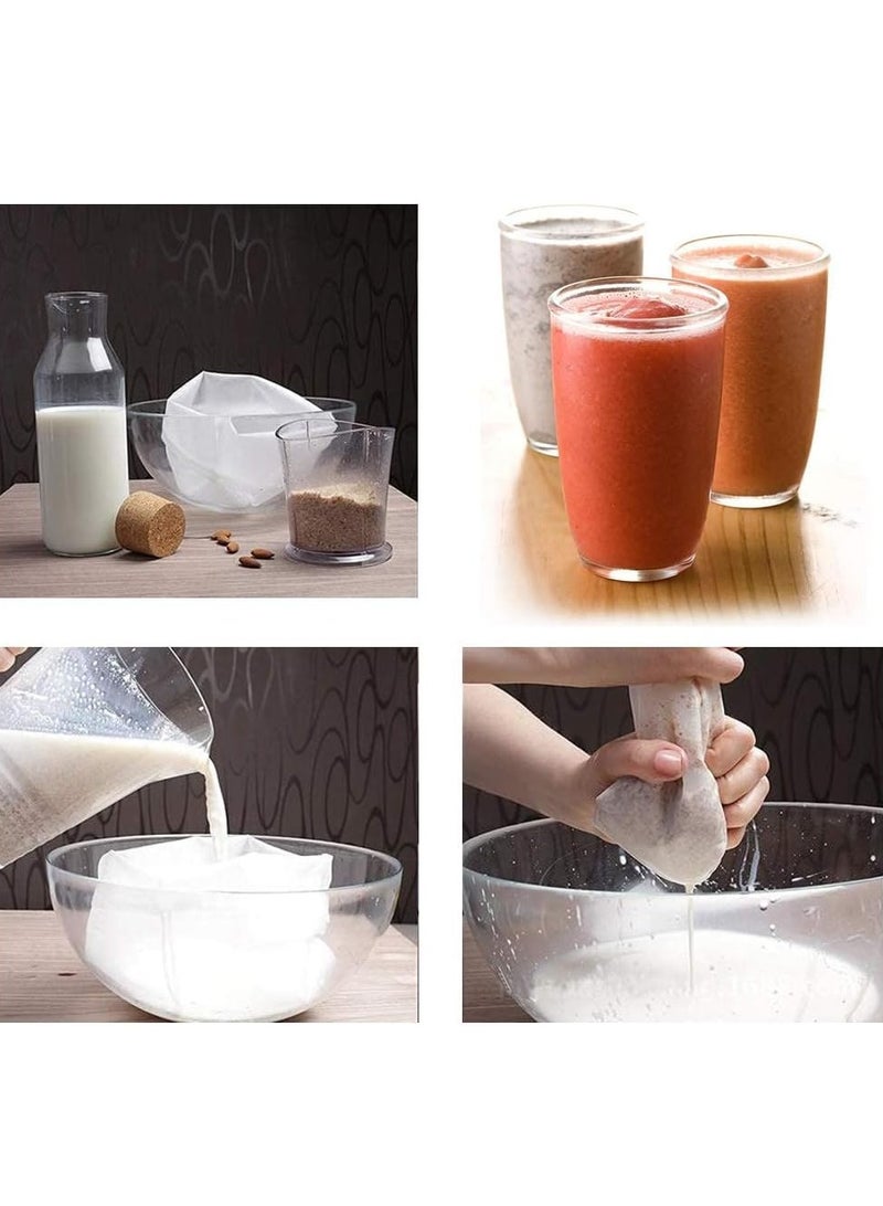 SYOSI Nylon Straining Bag, Reusable Cold Brew Coffee Cheese Cloths Strainer, Fine Mesh Food Strainer Bag, Strain Tea Pulp Juice Food Nut Milk Filter Bag(15.7” x 15.7”, 8 Packs)  - Image 4