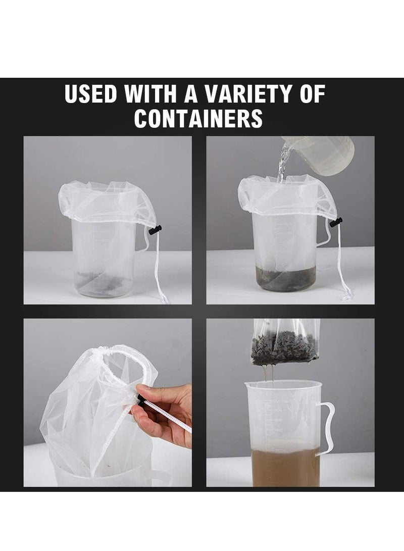 SYOSI Nylon Straining Bag, Reusable Cold Brew Coffee Cheese Cloths Strainer, Fine Mesh Food Strainer Bag, Strain Tea Pulp Juice Food Nut Milk Filter Bag(15.7” x 15.7”, 8 Packs)  - Image 2
