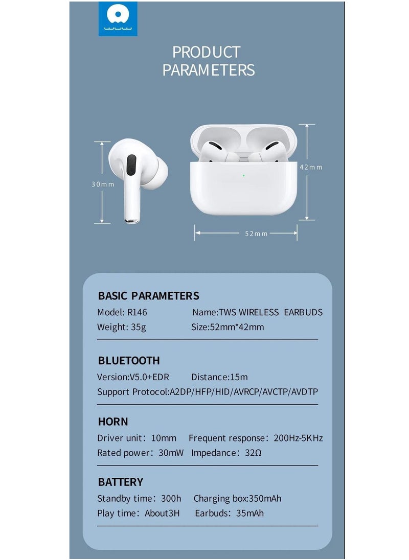 WUW - Touch Control TWS Bluetooth 5.0 Noise Cancellations Earphones  with charging box - Image 1