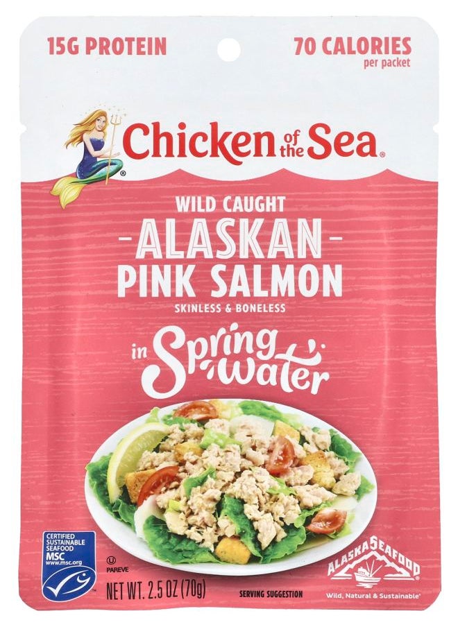 Chicken Of The Sea Wild Caught Alaskan Pink Salmon In Spring Water 2.5 oz (70 g) 