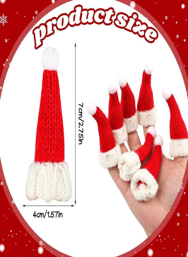 DIYASY 24 Pcs Mini Santa Hats Set, Small Knit Hat for Crafts Dolls Knitted Ornaments Xmas Tree Accessory Cup Bottle Cover DIY Craft Art Decorations - Image 2