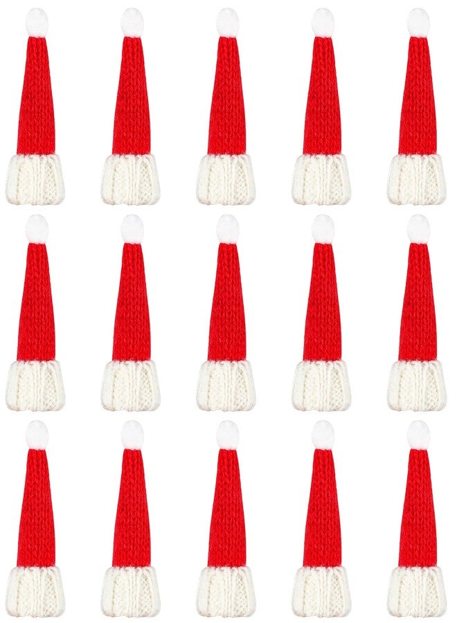 DIYASY 24 Pcs Mini Santa Hats Set, Small Knit Hat for Crafts Dolls Knitted Ornaments Xmas Tree Accessory Cup Bottle Cover DIY Craft Art Decorations - Image 1