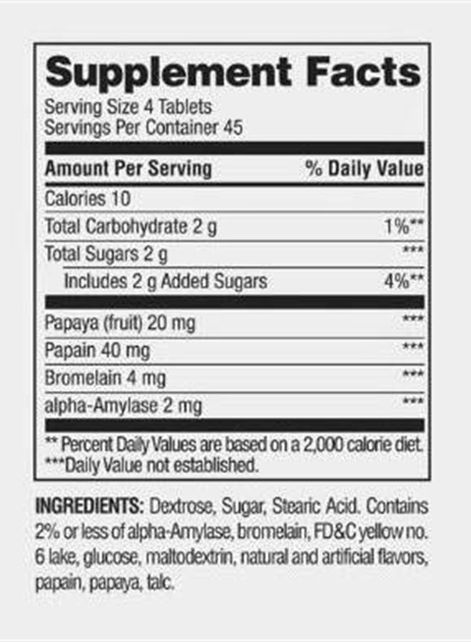 SPRING VALLEY Chewable Papaya Enzyme Complex Tablets, 180 Count - (2 Pack) - Image 3