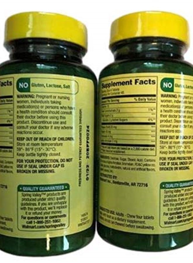 SPRING VALLEY Chewable Papaya Enzyme Complex Tablets, 180 Count - (2 Pack) - Image 2