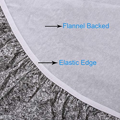 Walrus Round Vinyl Fitted Tablecloth with Flannel Backing Elastic Edge Design Table Cover Waterproof Oil-Proof PVC Table Cloth Stain-Resistant Best for 37"-44" Round - Image 5