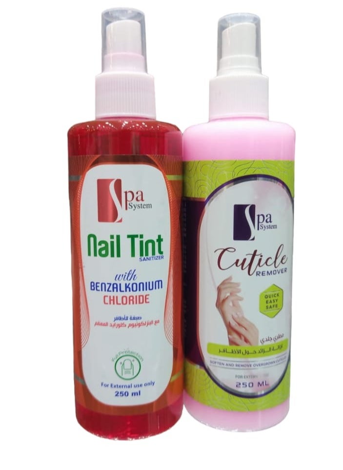 Spa System Cuticle Remover 250 ml with Benzalkonium Chloride 250 ml 