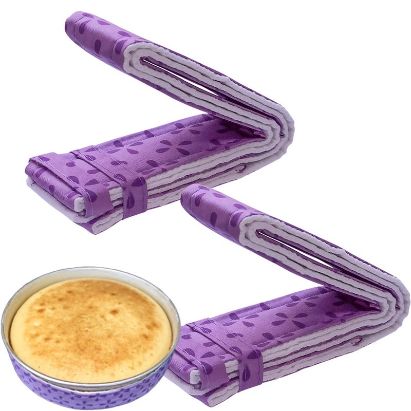 yuntop 2 Piece Bake Even Cake Strips Cake Pan Dampen Strips Cake Pan Strips for Evenly Baked Cakes