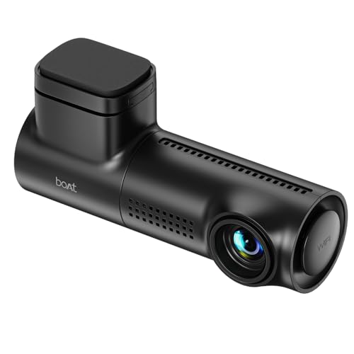 Boat 2026 Launch Hive Dashcam E1, 1296P Full HD Recording, G-Sensor Emergency Recording, Loop Recording, Low Light Vision, Wide Angle FOV, Built-in Wi-Fi, Mic, Speaker, App Support (Space Black) - Image 1