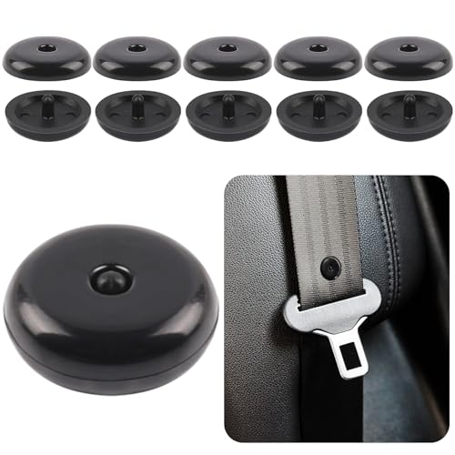 vvag 5 Sets Universal Seatbelt Stopper Kit Snapon Seat Belt Button Stopper Plastic Seatbelt Buckle Stopper Button Prevent Seatbelt Clip from Sliding Down No Welding RequiredBlack - Image 1