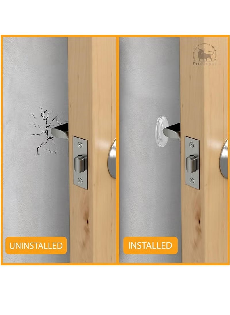 بيتوبي 6 أجزاء - حواجز باب شفافة 4 سم للجدران - عازلة باب مع لاصقة قوية - حماية جدار منفصلة على مقبض الباب ومقابض الاهتزاز - Image 2